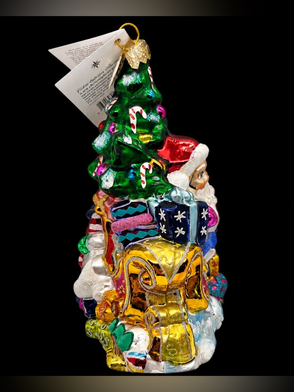 Christopher Radko Green Santa Sleigh Ornament - Picture 3 of 4